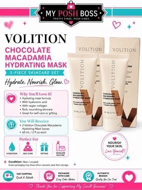VOLITION Chocolate Macadamia Hydrating Mask 60 mL / 2 fl oz - BNIB (Set of 2)